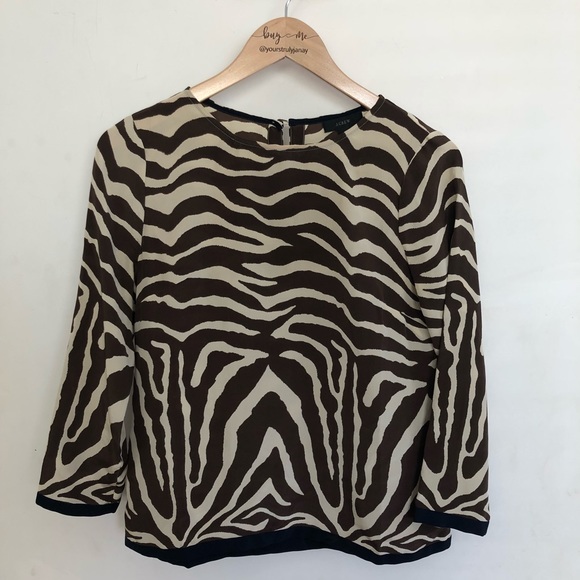 J. Crew Tops - J. Crew zebra print top size 2